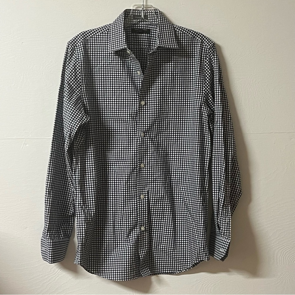 Banana Republic Blu White Gingham Camden Fit Button Down Size Small - Picture 1 of 8